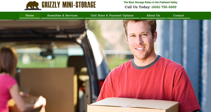 Website Express Kalispell Design Portfolio Grizzly Mini-Storage