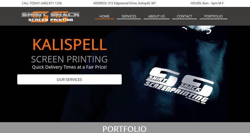 Website Express Kalispell Design Portfolio Shirt Shack Screen Printing