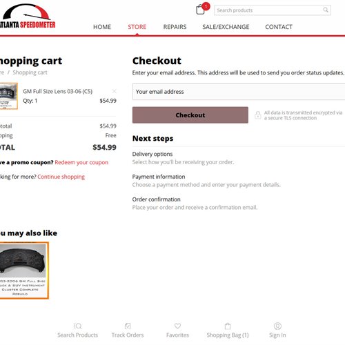 Atlanta Speedometer, Inc - store checkout page