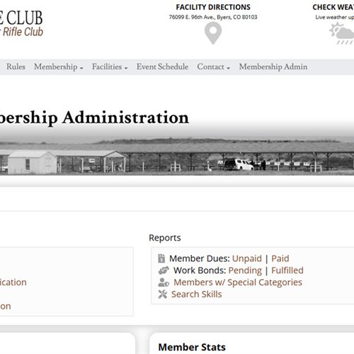 Colorado Rifle Club - Custom Membership Admin & Database