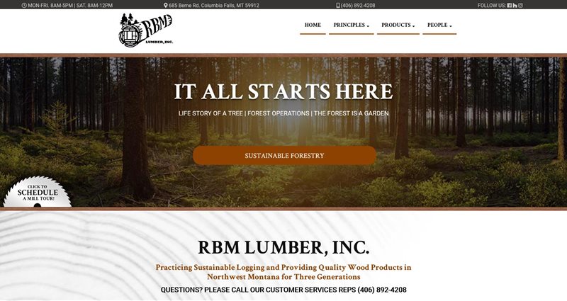 Website Express Kalispell Design Portfolio RBM Lumber, Inc.