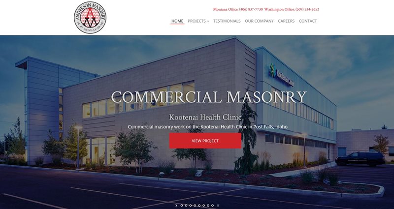 Anderson Masonry, Inc. in the Website Express Design Portfolio