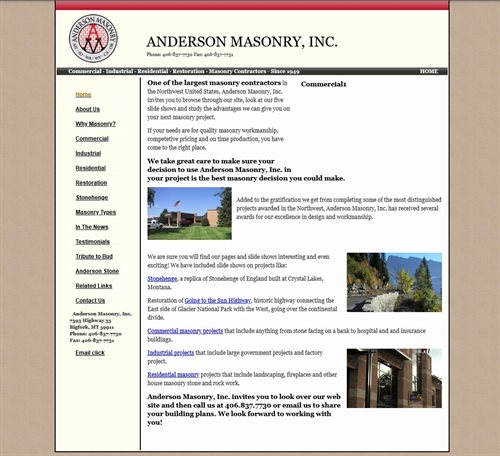 Anderson Masonry, Inc. - Old Website